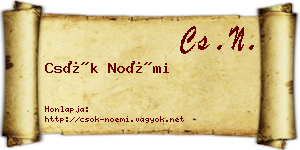 Csók Noémi névjegykártya